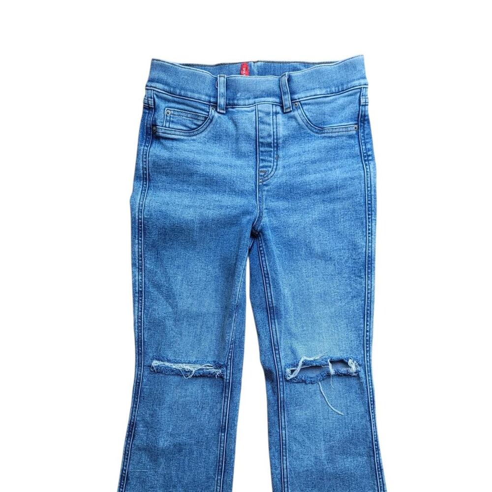 Spanx Blue Denim Jeans Distressed Details Size Small Petite
